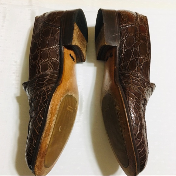 SOLD GRAVATI Crocodile Brown Handmade Italian 8.5M - Picture 2 of 8